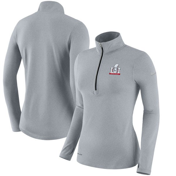 Super Bowl LI Nike Women's Element Quarter-Zip Jacket - Heathered Gray